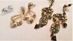 3 pair CZ and crystal earrings