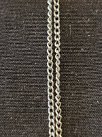 Sterling Silver Interlocking Rings w/ CZ Charm on 17in RoundLink Chain