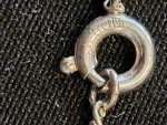Sterling Silver Interlocking Rings w/ CZ Charm on 17in RoundLink Chain