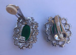 Sterling Emerald and Cubic Zirconia Earrings