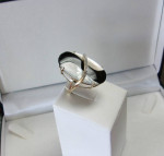 10K GOLD BLACK ONYX MOTHER OF PEARL DIAMOND SWIRL RING LOCAL ESTATE PC