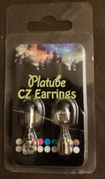 BRAND NEW Platube CZ Light Up Earrings. With On/Off Switch