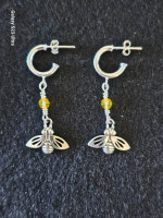 Sterling Silver and Swarovski Crystal Bee Earrings