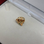 14K GOLD EMERALD AND DIAMOND CLUSTER NUGGET RING Sz5 LOCAL ESTATE SALE