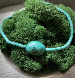 Gorgeous Natural Turquoise Disc Necklace!