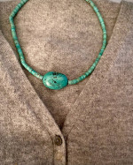 Gorgeous Natural Turquoise Disc Necklace!