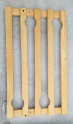Overhead stem glass rack wood