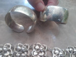 Sterling silver cuff bracelet .and sterling bracelet