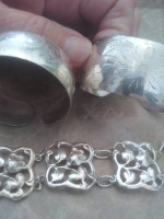 Sterling silver cuff bracelet .and sterling bracelet