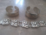 Sterling silver cuff bracelet .and sterling bracelet