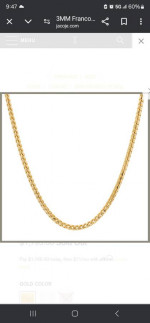 14k Solid Gold Franco Chain Necklace