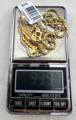 Sterling Silver Gold Plated Dürer Hands Necklace