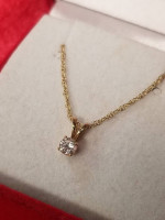 Sale! 14K GOLD NECKLACE w/ DIAMOND PENDANT