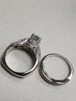 2 Carat T.W. DIAMOND 14K Solid White Gold ENGAGEMENT RING SET