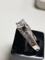 2 Carat T.W. DIAMOND 14K Solid White Gold ENGAGEMENT RING SET