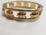 "LUCKY" Trunk's Up 14k GOLD ELEPHANT Bangle Bracelet