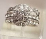 2 Carat LEO DIAMOND 14K White Gold ENGAGEMENT RING SET