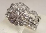 2 Carat LEO DIAMOND 14K White Gold ENGAGEMENT RING SET