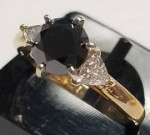 BLACK &WHITE DIAMOND RING in 14K Yellow Gold Over 2 Carats