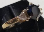 BLACK &WHITE DIAMOND RING in 14K Yellow Gold Over 2 Carats