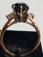 BLACK &WHITE DIAMOND RING in 14K Yellow Gold Over 2 Carats