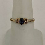 Petite Sapphire & Diamond 10K Yellow Gold 1.4 Grams Retail Price $300