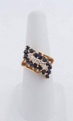 Sapphire & Diamond 14K Yellow Gold 7 Grams Retail Price $1600