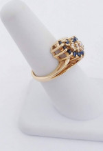 Sapphire & Diamond 14K Yellow Gold 7 Grams Retail Price $1600