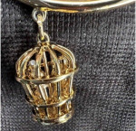 Genuine Kate Spade gold color love birds in birdcage bracelet NWT