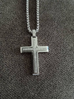 Mens or women's stainless steel cz necklace
