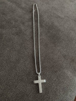 Mens or women's stainless steel cz necklace