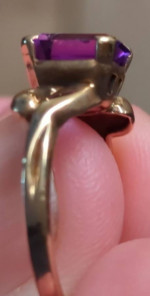 Lady's purple Ring and pierced Earrings Set
