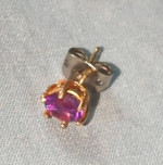 Lady's purple Ring and pierced Earrings Set