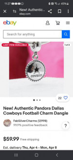 New Pandora Football charms