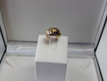 18K YELLOW GOLD BLUE ENAMEL DESIGN RING LOCAL ESTATE SALE *BEAUTIFUL!