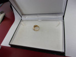 18K YELLOW GOLD BLUE ENAMEL DESIGN RING LOCAL ESTATE SALE *BEAUTIFUL!