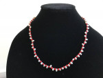 20" coral and white pearl necklace