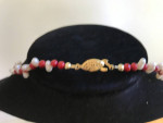 20" coral and white pearl necklace