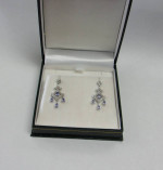 14K White Gold Tanzanite and Diamond Chandelier Earrings Local Estate