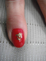 14K Gold Santa fingernail charm