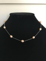 Oval pearl necklace - in several colors
