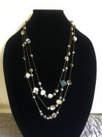 3-strand colored stone necklace