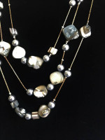3-strand colored stone necklace