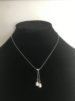 Never worn - white pearl drop necklace