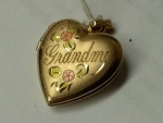 14k Yellow Gold Heart Shaped Grandma Locket