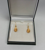 21K Yellow Gold Pair of Hi-Karat Dangle Earrings Local Estate Sale WOW