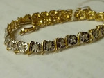 10k Yellow Gold 2 Tone Diamond 0.34ctw Bracelet