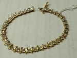 10k Yellow Gold 2 Tone Diamond 0.34ctw Bracelet