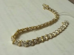 10k Yellow Gold 2 Tone Diamond 0.34ctw Bracelet