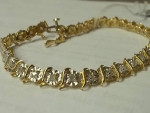 10k Yellow Gold 2 Tone Diamond 0.34ctw Bracelet